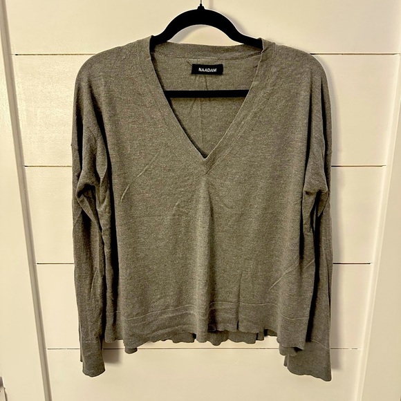 NAADAM Woman Silk-Cashmere Grey soft quiet luxury minimalist fine sweater S - Picture 2 of 14